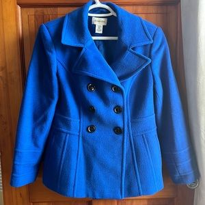 St. John’s Bay royal blue pea coat petite small
